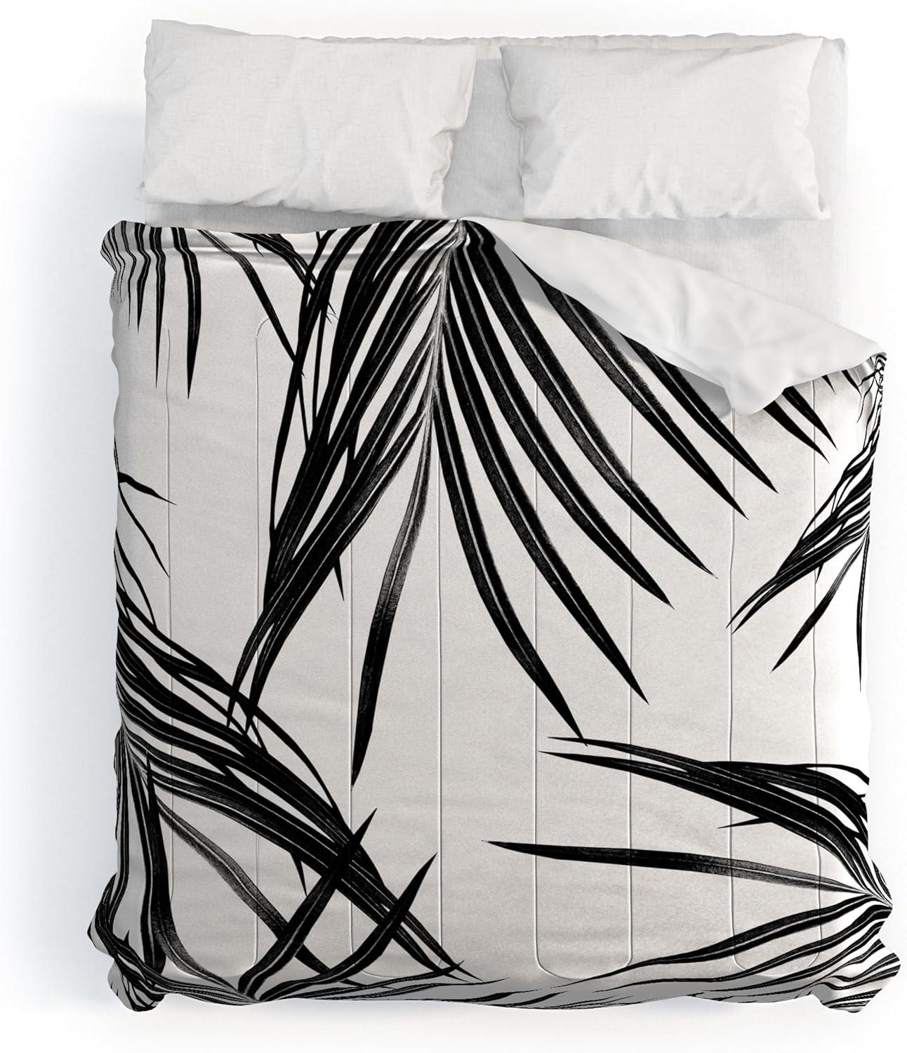 imageSociety6 2021 Cotton Comforter King Anitas amp Bellas Artwork Gold Palm Leaves Dream 1Anitas Bellas Artwork Black Palm Leaves Dream 1