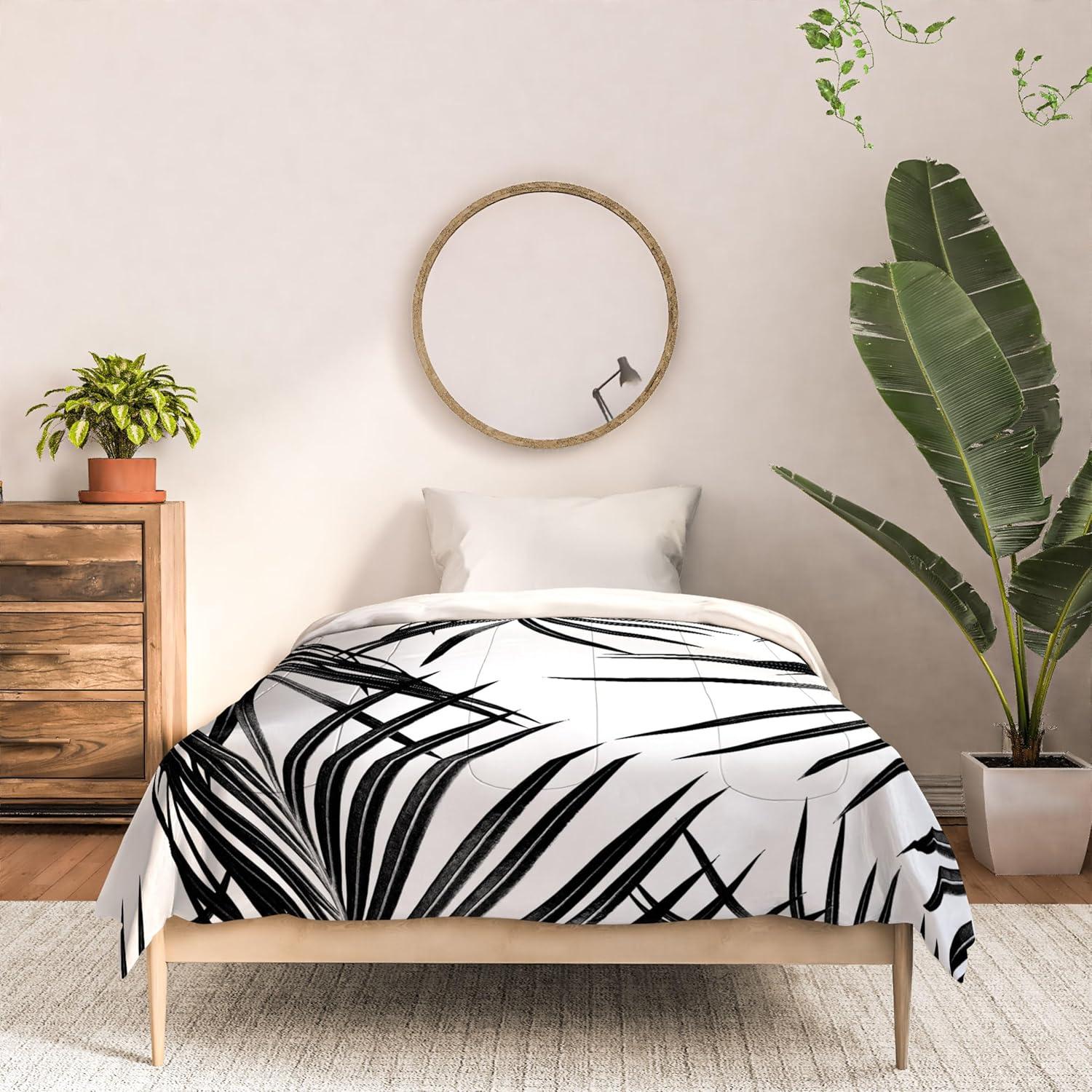 imageSociety6 2021 Cotton Comforter King Anitas amp Bellas Artwork Gold Palm Leaves Dream 1Anitas Bellas Artwork Black Palm Leaves Dream 1