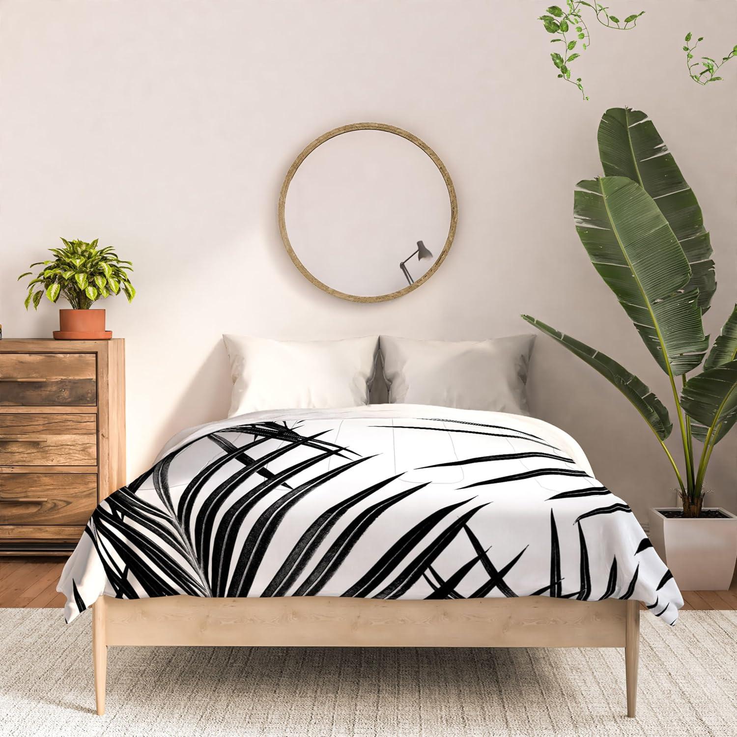 imageSociety6 2021 Cotton Comforter King Anitas amp Bellas Artwork Gold Palm Leaves Dream 1Anitas Bellas Artwork Black Palm Leaves Dream 1