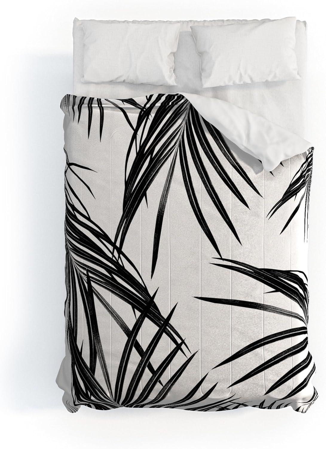 imageSociety6 2021 Cotton Comforter King Anitas amp Bellas Artwork Gold Palm Leaves Dream 1Anitas Bellas Artwork Black Palm Leaves Dream 1