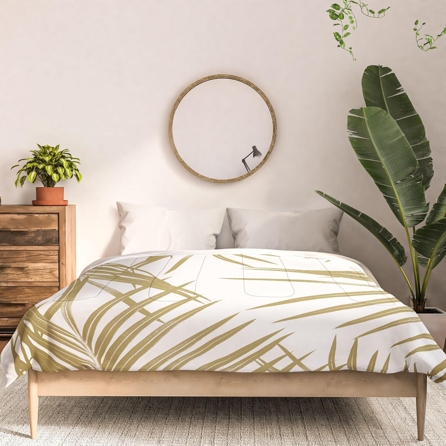 imageSociety6 2021 Cotton Comforter King Anitas amp Bellas Artwork Gold Palm Leaves Dream 1Anitas Bellas Artwork Gold Palm Leaves Dream 1