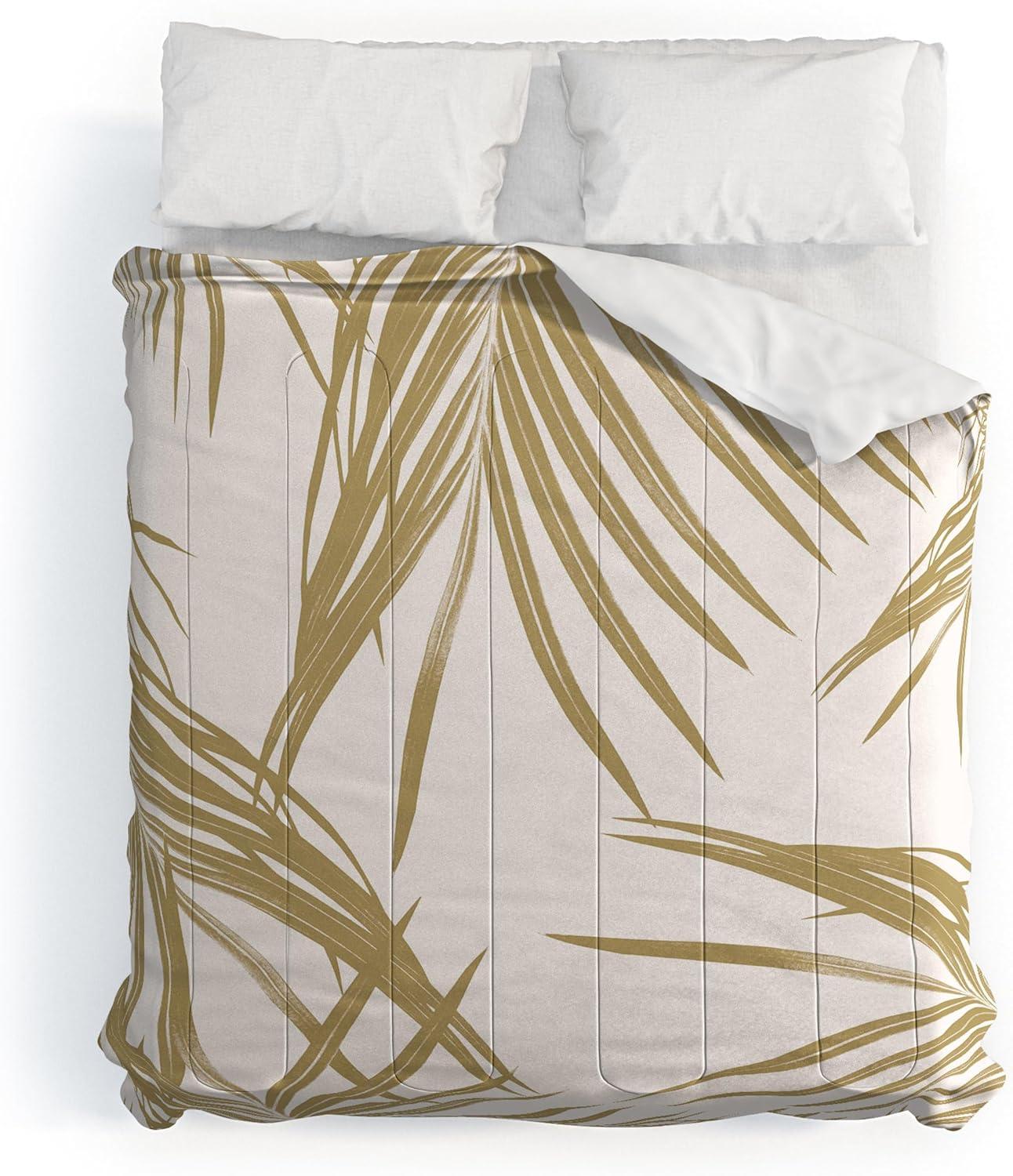 imageSociety6 2021 Cotton Comforter King Anitas amp Bellas Artwork Gold Palm Leaves Dream 1Anitas Bellas Artwork Gold Palm Leaves Dream 1