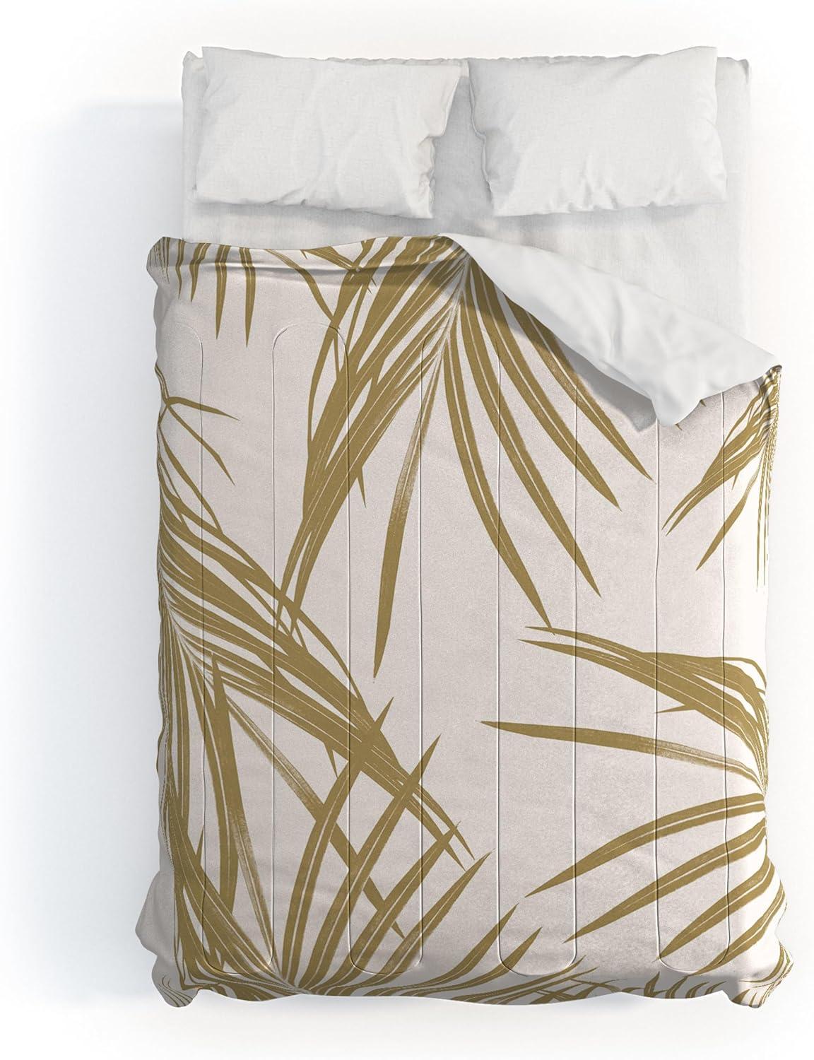 imageSociety6 2021 Cotton Comforter King Anitas amp Bellas Artwork Gold Palm Leaves Dream 1Anitas Bellas Artwork Gold Palm Leaves Dream 1