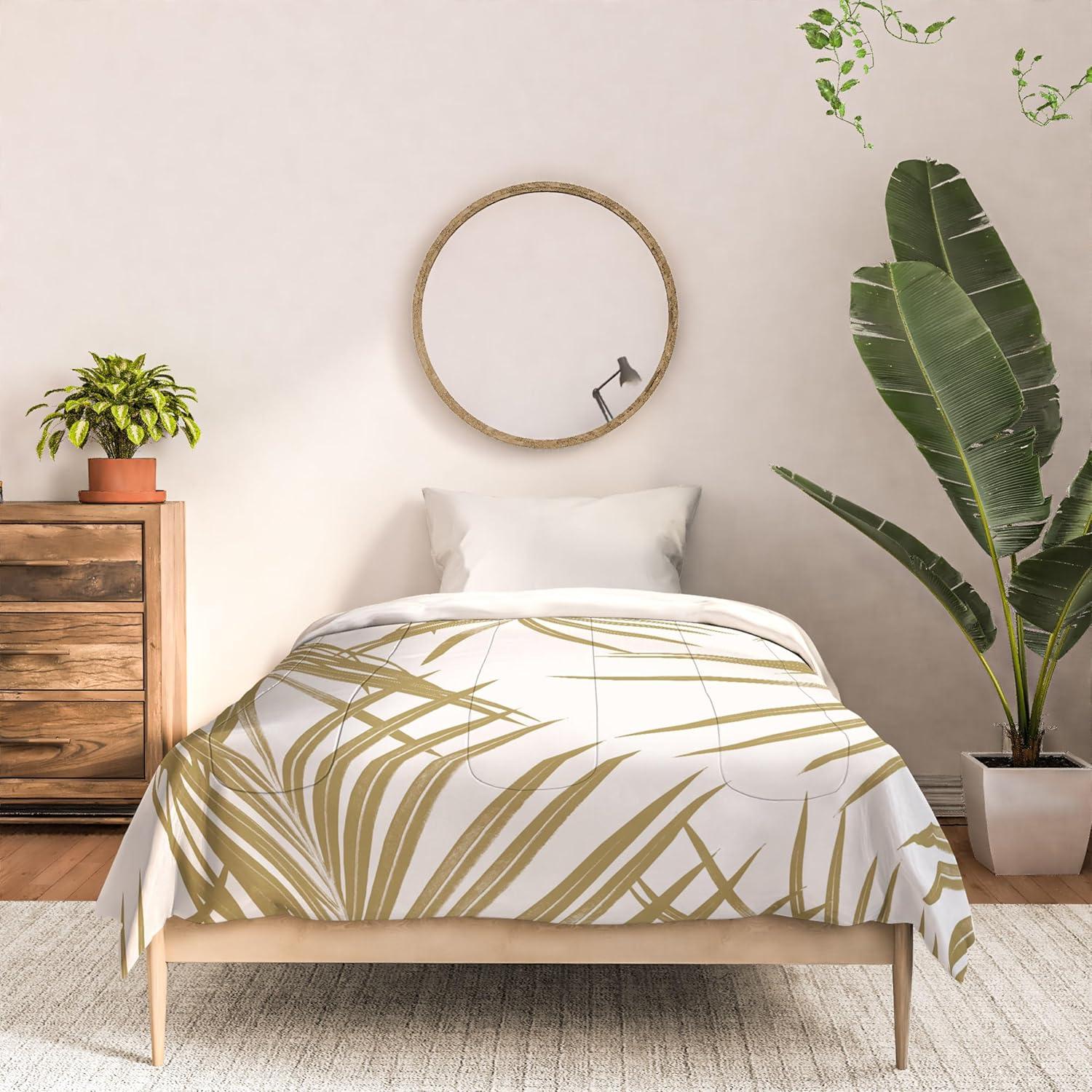 imageSociety6 2021 Cotton Comforter King Anitas amp Bellas Artwork Gold Palm Leaves Dream 1Anitas Bellas Artwork Gold Palm Leaves Dream 1