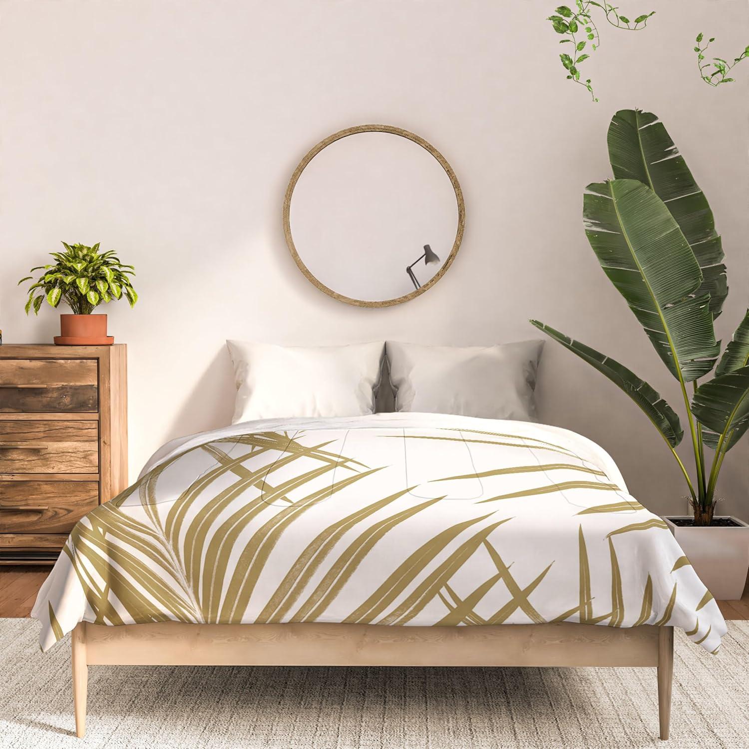 imageSociety6 2021 Cotton Comforter King Anitas amp Bellas Artwork Gold Palm Leaves Dream 1Anitas Bellas Artwork Gold Palm Leaves Dream 1