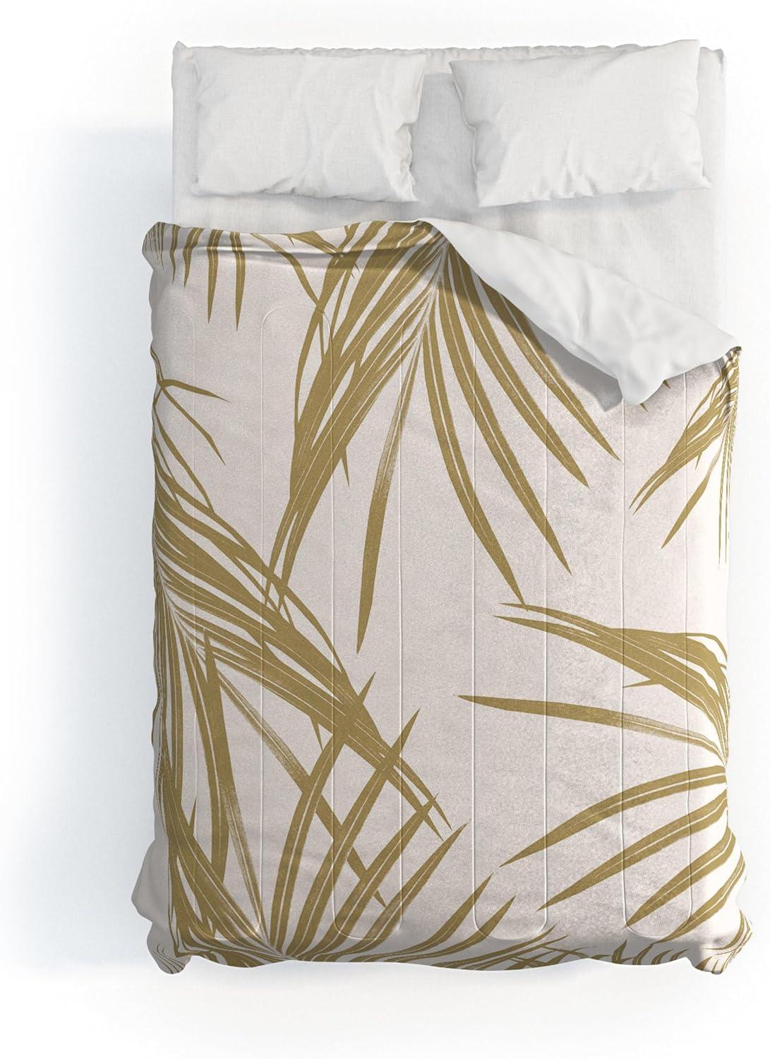 imageSociety6 2021 Cotton Comforter King Anitas amp Bellas Artwork Gold Palm Leaves Dream 1Anitas Bellas Artwork Gold Palm Leaves Dream 1