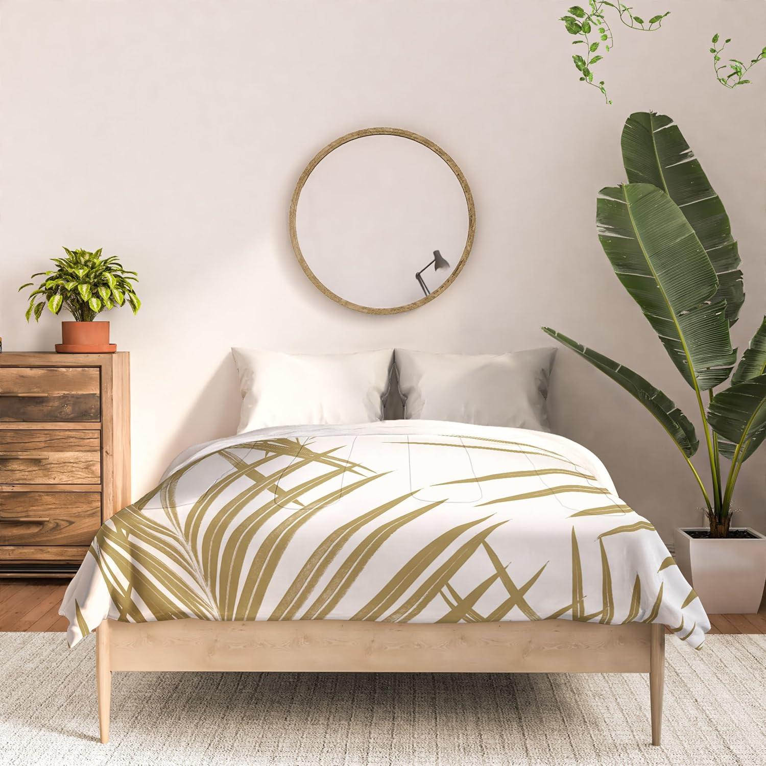 imageSociety6 2021 Cotton Comforter King Anitas amp Bellas Artwork Gold Palm Leaves Dream 1Anitas Bellas Artwork Gold Palm Leaves Dream 1