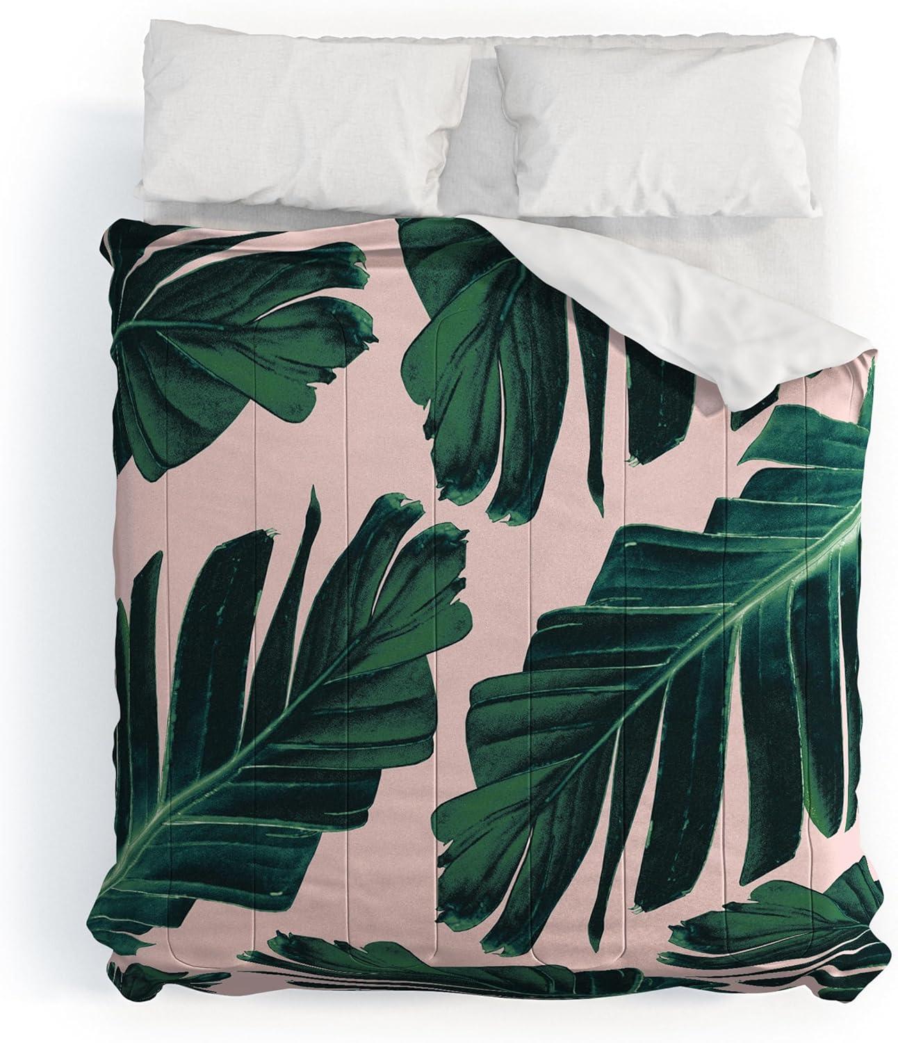 imageSociety6 2021 Cotton Comforter King Anitas amp Bellas Artwork Gold Palm Leaves Dream 1Anitas Bellas Artwork Tropical Banana Leaves Dream 1