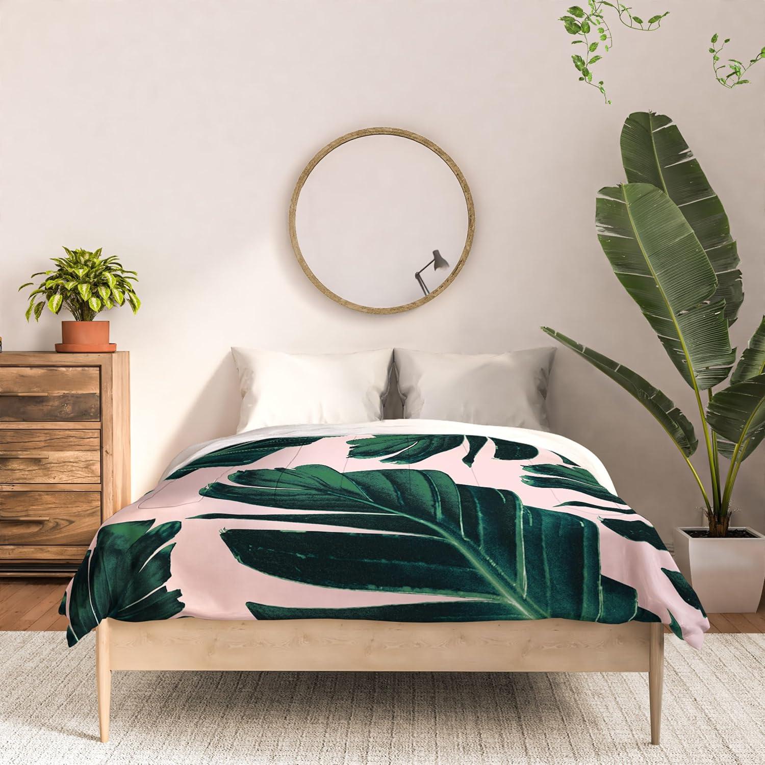 imageSociety6 2021 Cotton Comforter King Anitas amp Bellas Artwork Gold Palm Leaves Dream 1Anitas Bellas Artwork Tropical Banana Leaves Dream 1