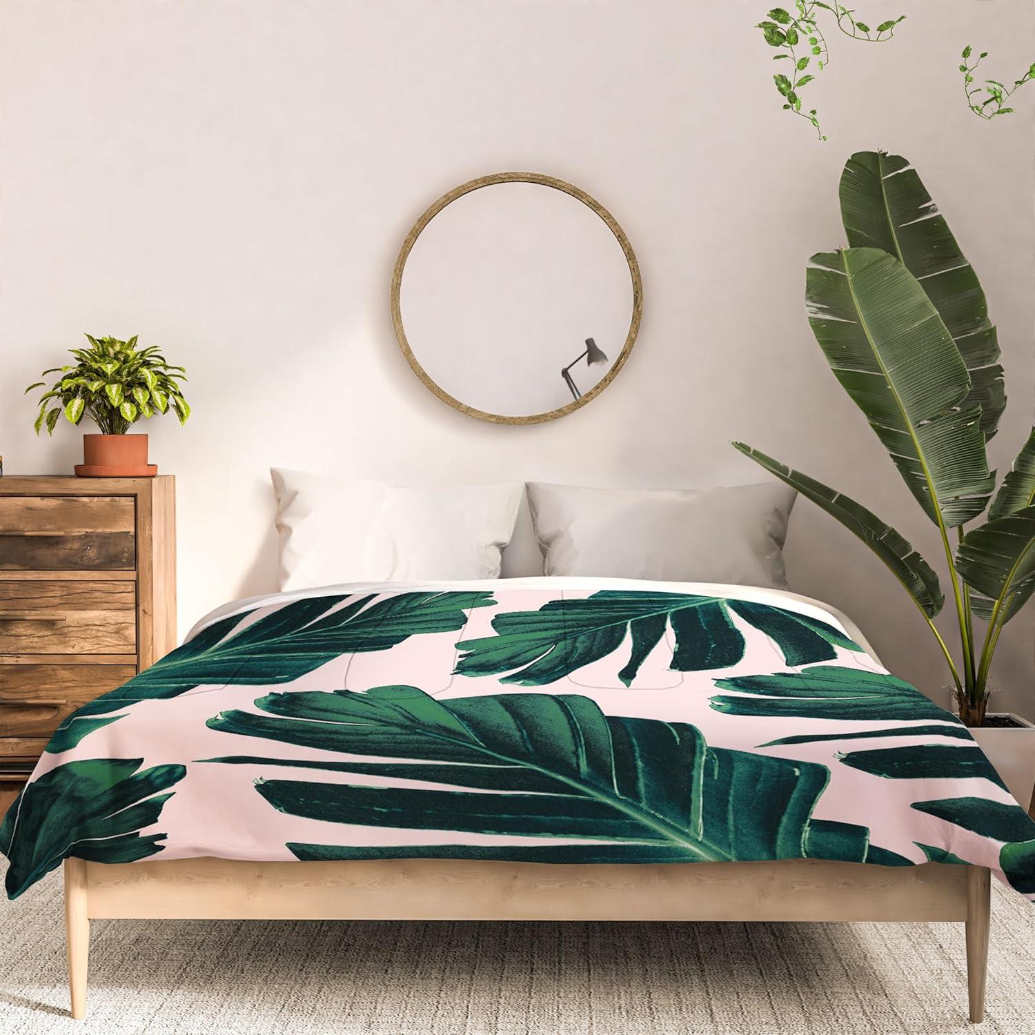 imageSociety6 2021 Cotton Comforter King Anitas amp Bellas Artwork Gold Palm Leaves Dream 1Anitas Bellas Artwork Tropical Banana Leaves Dream 1