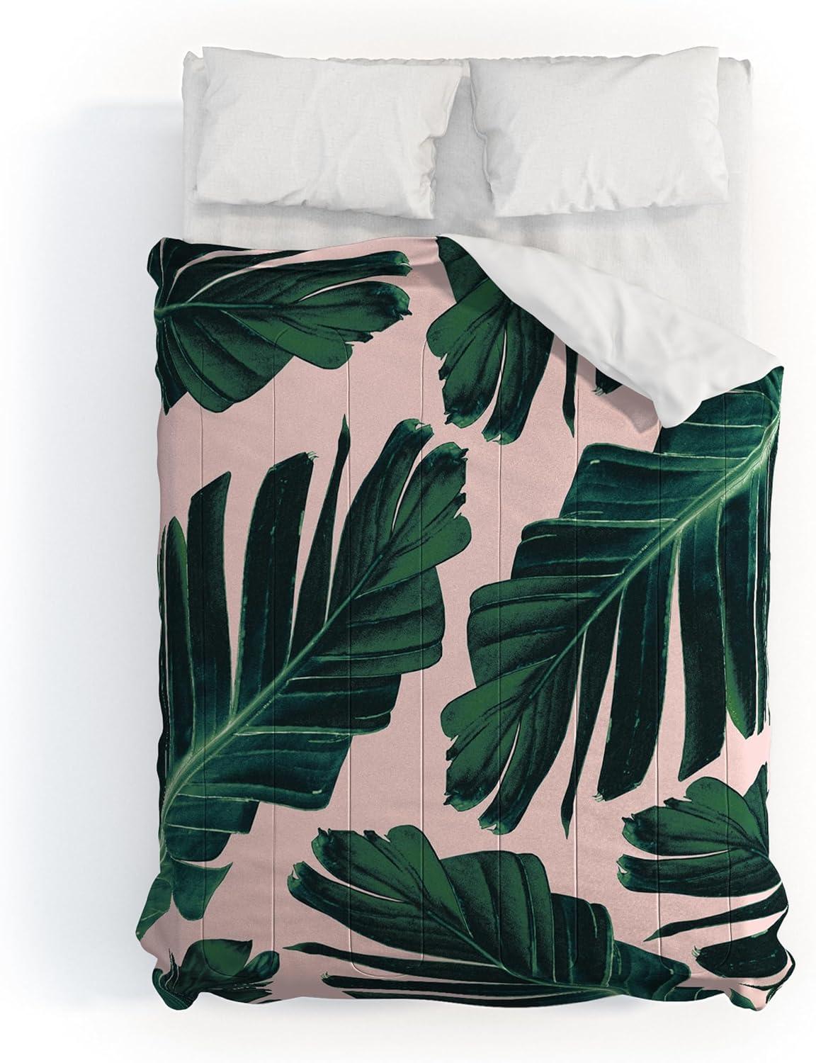 imageSociety6 2021 Cotton Comforter King Anitas amp Bellas Artwork Gold Palm Leaves Dream 1Anitas Bellas Artwork Tropical Banana Leaves Dream 1
