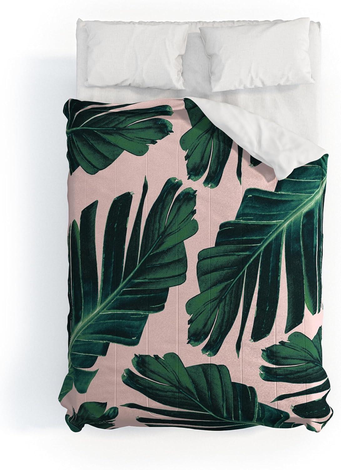 imageSociety6 2021 Cotton Comforter King Anitas amp Bellas Artwork Gold Palm Leaves Dream 1Anitas Bellas Artwork Tropical Banana Leaves Dream 1