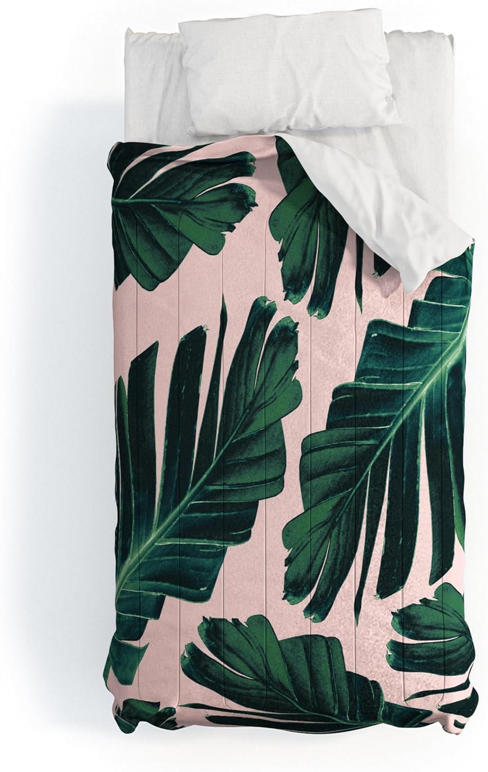 imageSociety6 2021 Cotton Comforter King Anitas amp Bellas Artwork Gold Palm Leaves Dream 1Anitas Bellas Artwork Tropical Banana Leaves Dream 1