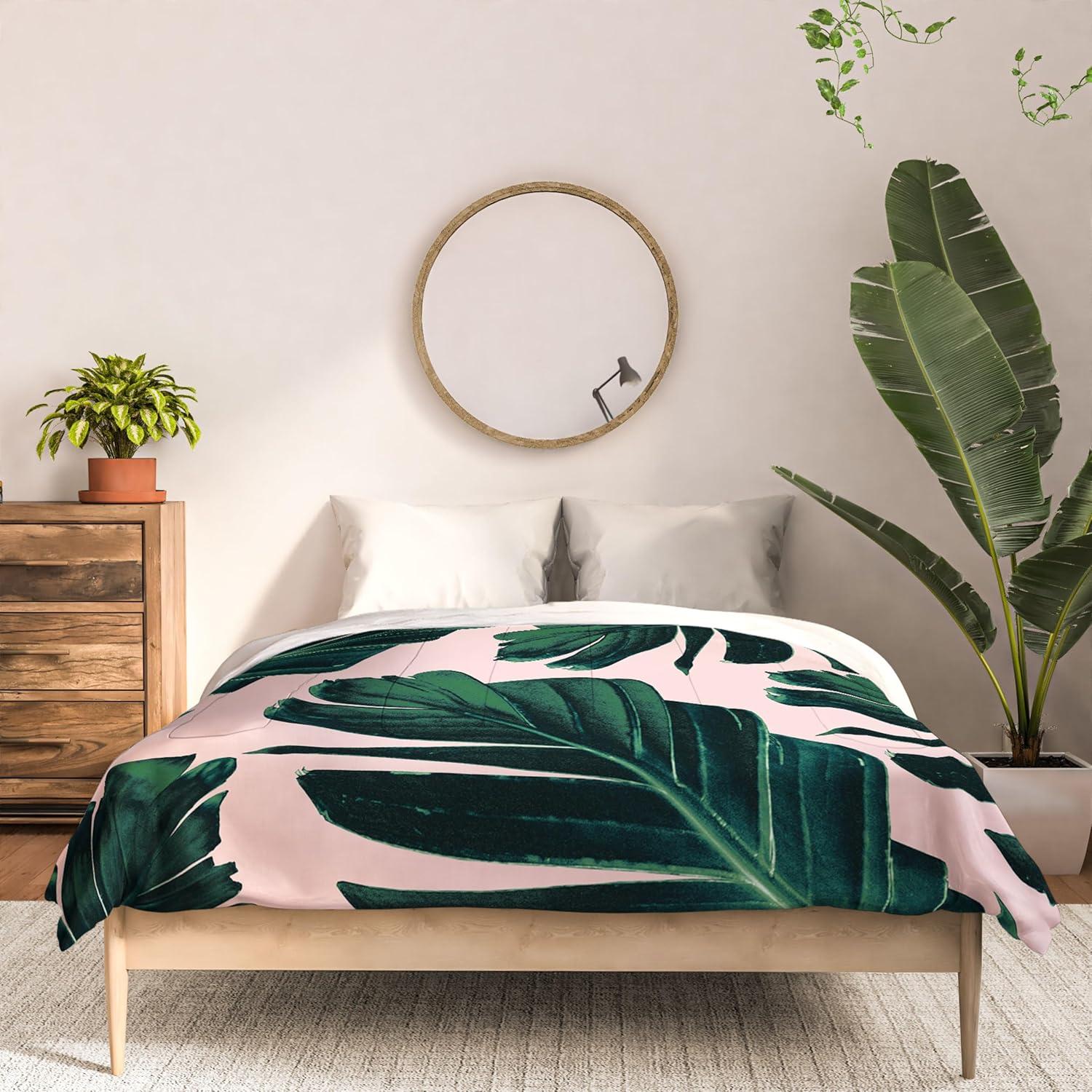 imageSociety6 2021 Cotton Comforter King Anitas amp Bellas Artwork Gold Palm Leaves Dream 1Anitas Bellas Artwork Tropical Banana Leaves Dream 1