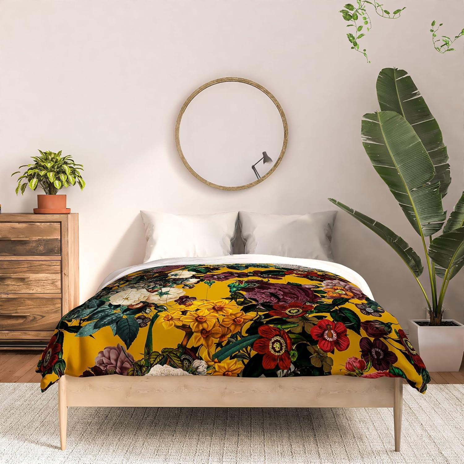imageSociety6 2021 Cotton Comforter King Anitas amp Bellas Artwork Gold Palm Leaves Dream 1Burcu Korkmazyurek Exotic Garden V