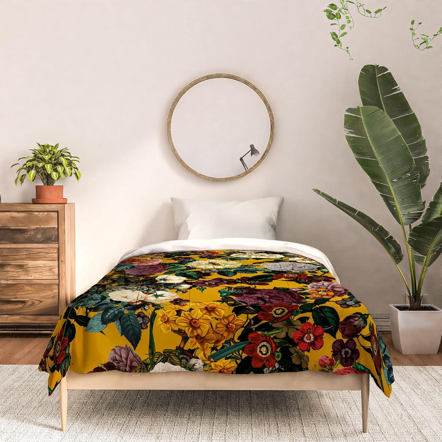 imageSociety6 2021 Cotton Comforter King Anitas amp Bellas Artwork Gold Palm Leaves Dream 1Burcu Korkmazyurek Exotic Garden V