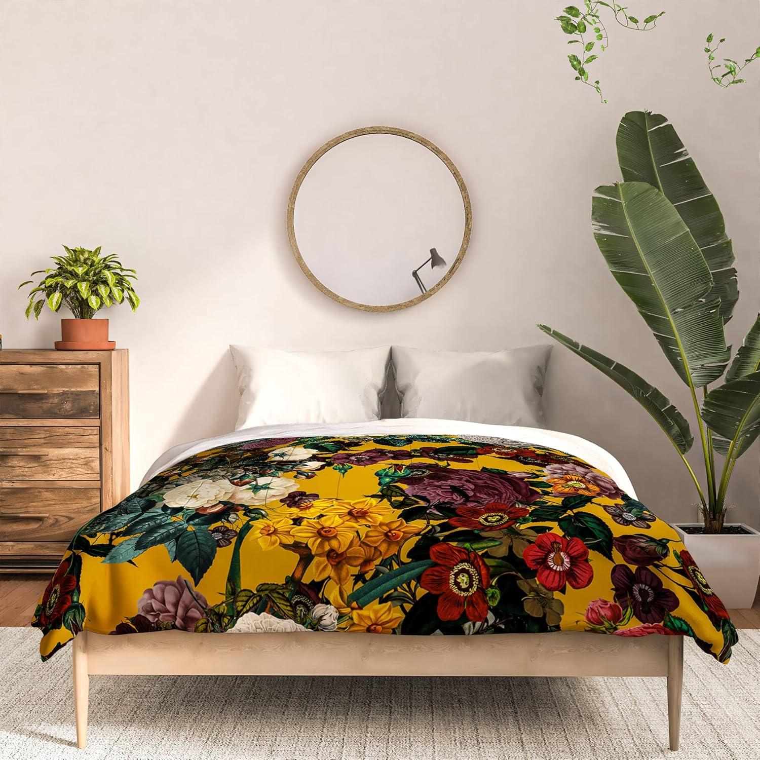 imageSociety6 2021 Cotton Comforter King Anitas amp Bellas Artwork Gold Palm Leaves Dream 1Burcu Korkmazyurek Exotic Garden V