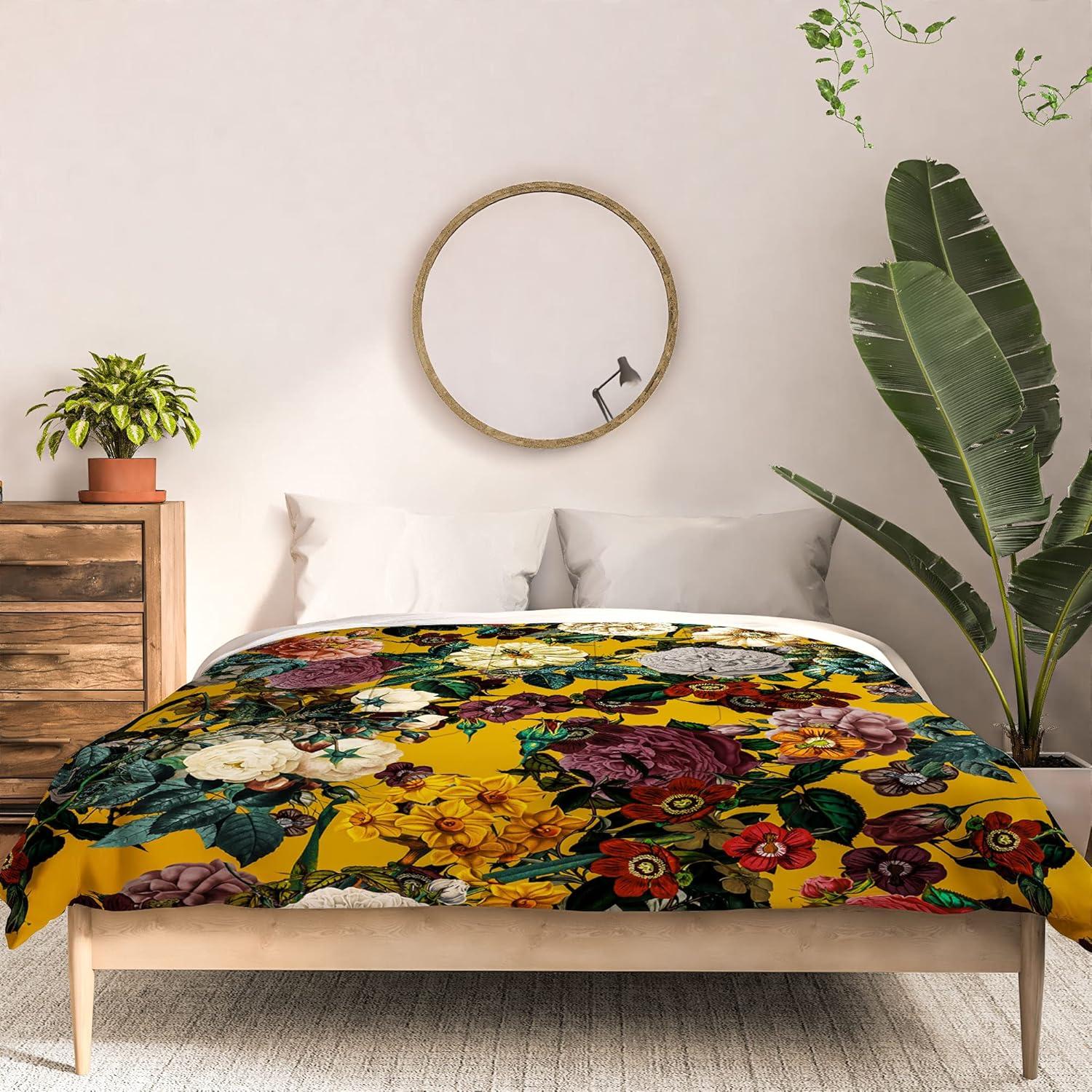 imageSociety6 2021 Cotton Comforter King Anitas amp Bellas Artwork Gold Palm Leaves Dream 1Burcu Korkmazyurek Exotic Garden V