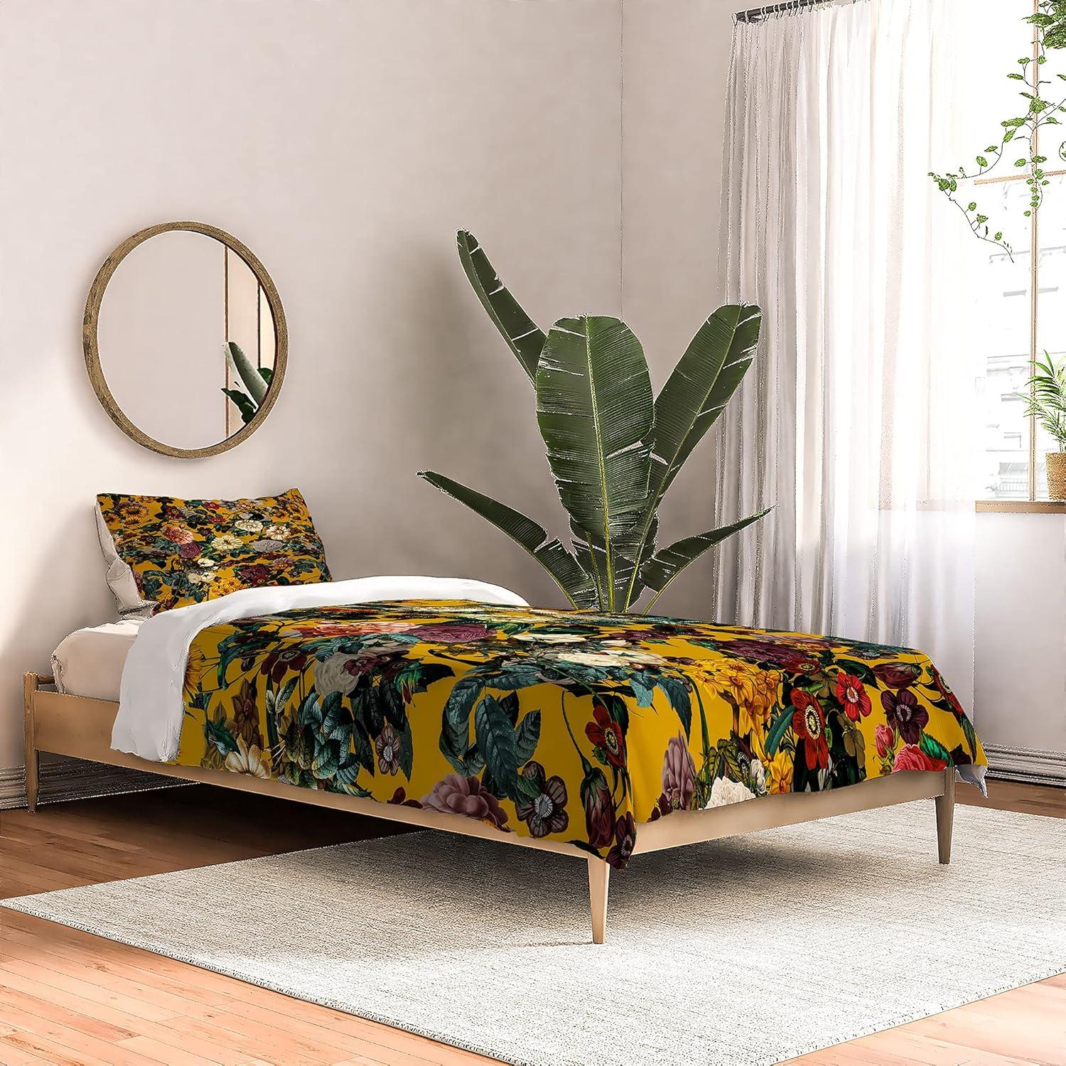 imageSociety6 2021 Cotton Comforter King Anitas amp Bellas Artwork Gold Palm Leaves Dream 1Burcu Korkmazyurek Exotic Garden V