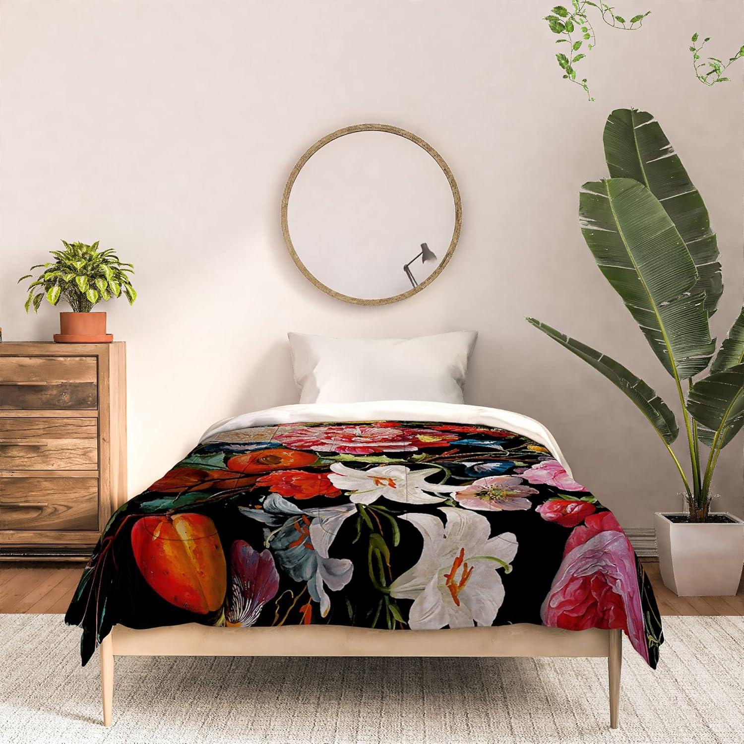 imageSociety6 2021 Cotton Comforter King Anitas amp Bellas Artwork Gold Palm Leaves Dream 1Burcu Korkmazyurek Night Garden Xxxvi