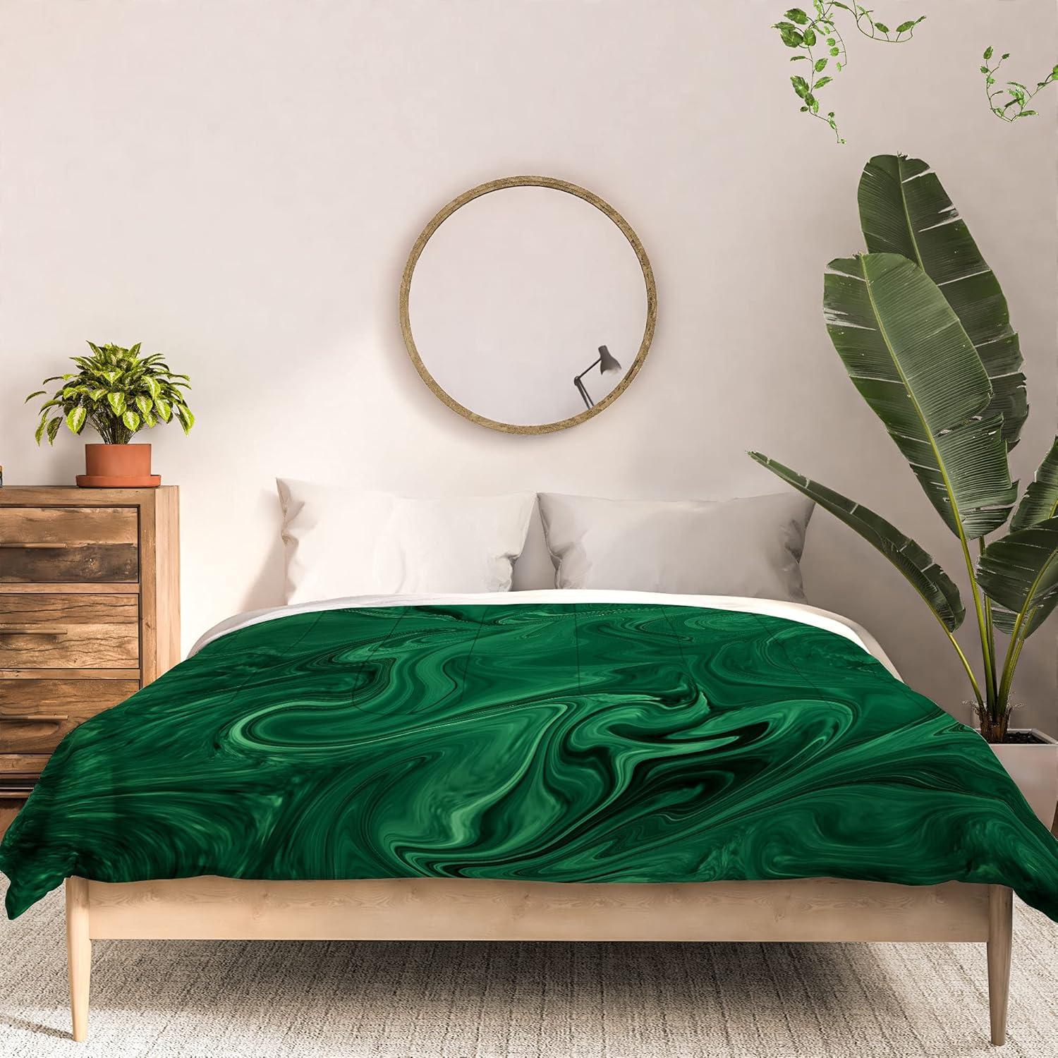 imageSociety6 2021 Cotton Comforter King Anitas amp Bellas Artwork Gold Palm Leaves Dream 1Sheila Wenzelganny Emerald Green Abstract