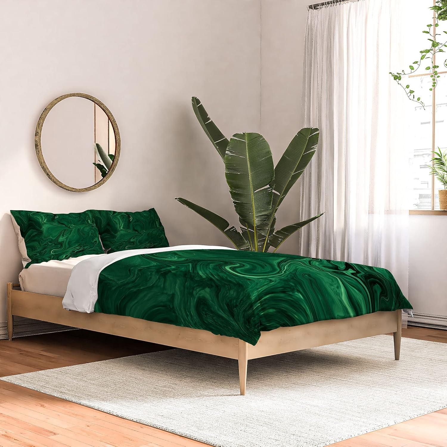 imageSociety6 2021 Cotton Comforter King Anitas amp Bellas Artwork Gold Palm Leaves Dream 1Sheila Wenzelganny Emerald Green Abstract