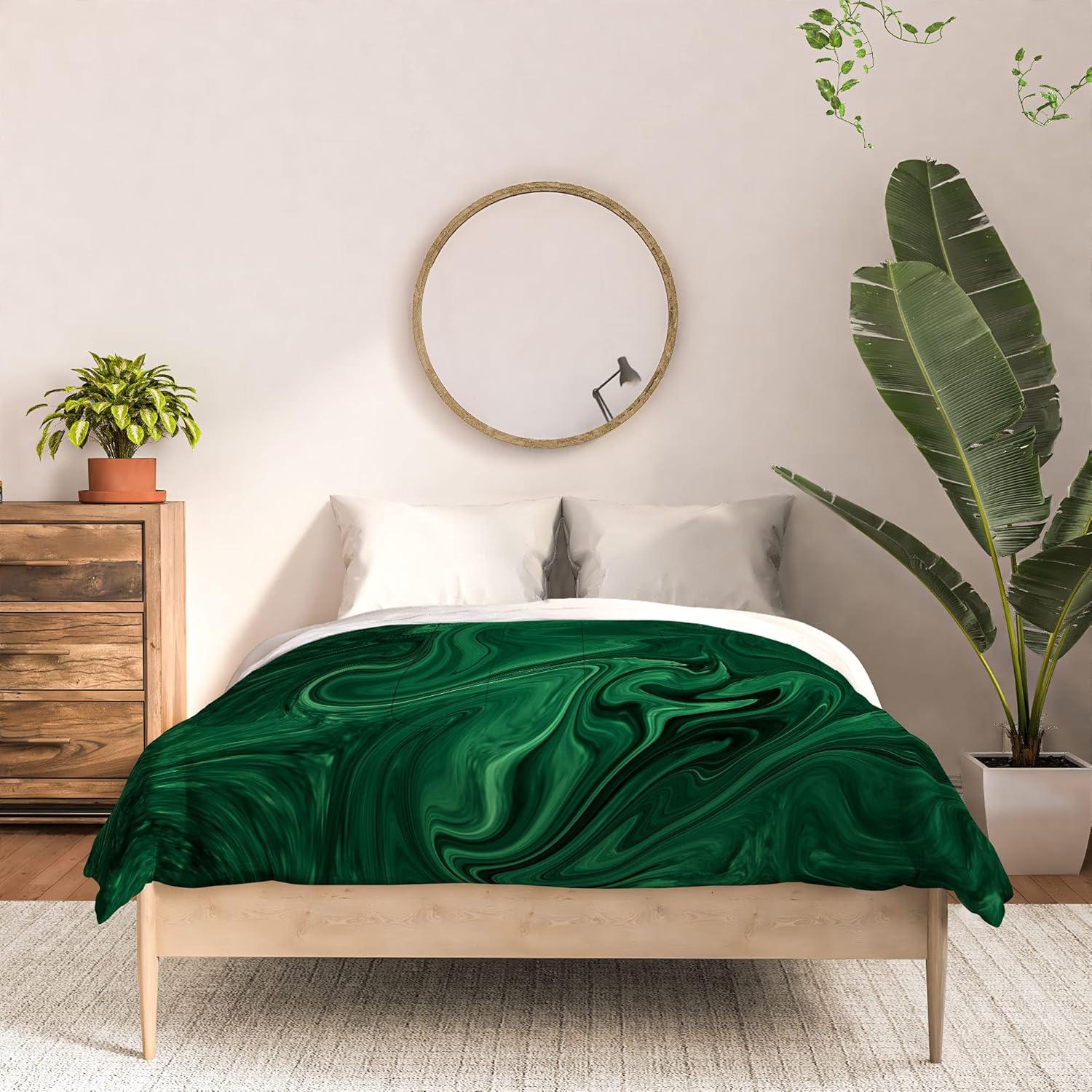 imageSociety6 2021 Cotton Comforter King Anitas amp Bellas Artwork Gold Palm Leaves Dream 1Sheila Wenzelganny Emerald Green Abstract
