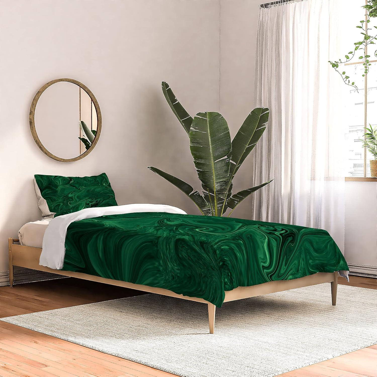 imageSociety6 2021 Cotton Comforter King Anitas amp Bellas Artwork Gold Palm Leaves Dream 1Sheila Wenzelganny Emerald Green Abstract