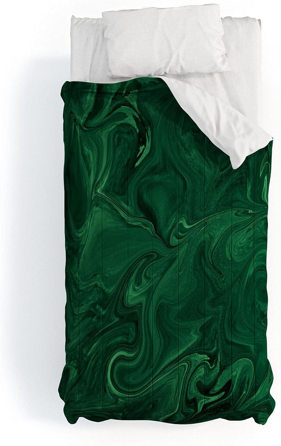 imageSociety6 2021 Cotton Comforter King Anitas amp Bellas Artwork Gold Palm Leaves Dream 1Sheila Wenzelganny Emerald Green Abstract
