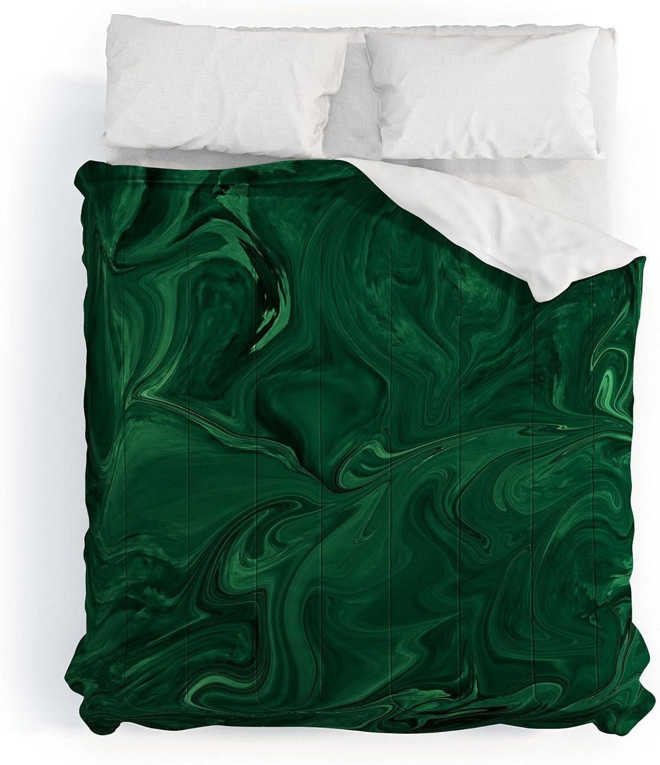 imageSociety6 2021 Cotton Comforter King Anitas amp Bellas Artwork Gold Palm Leaves Dream 1Sheila Wenzelganny Emerald Green Abstract