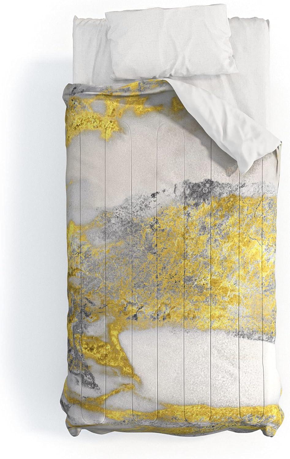 imageSociety6 2021 Cotton Comforter King Anitas amp Bellas Artwork Gold Palm Leaves Dream 1Sheila Wenzelganny Silver and Gold Marble Design