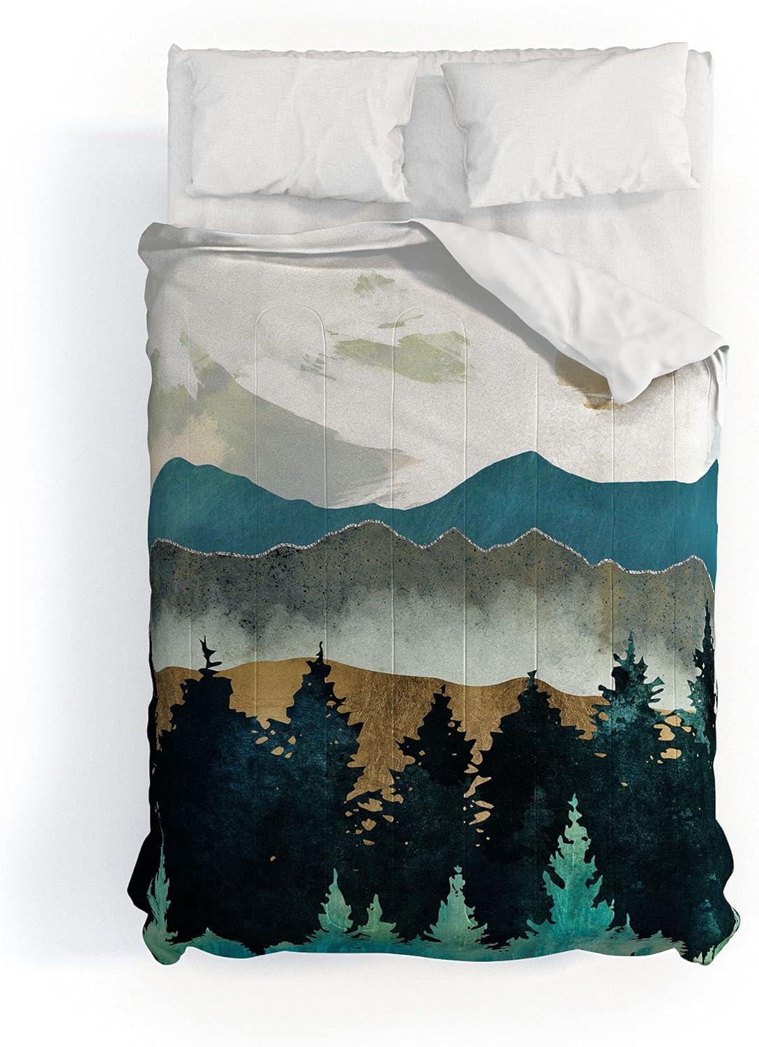 imageSociety6 2021 Cotton Comforter King Anitas amp Bellas Artwork Gold Palm Leaves Dream 1Spacefrogdesigns Forest Mist