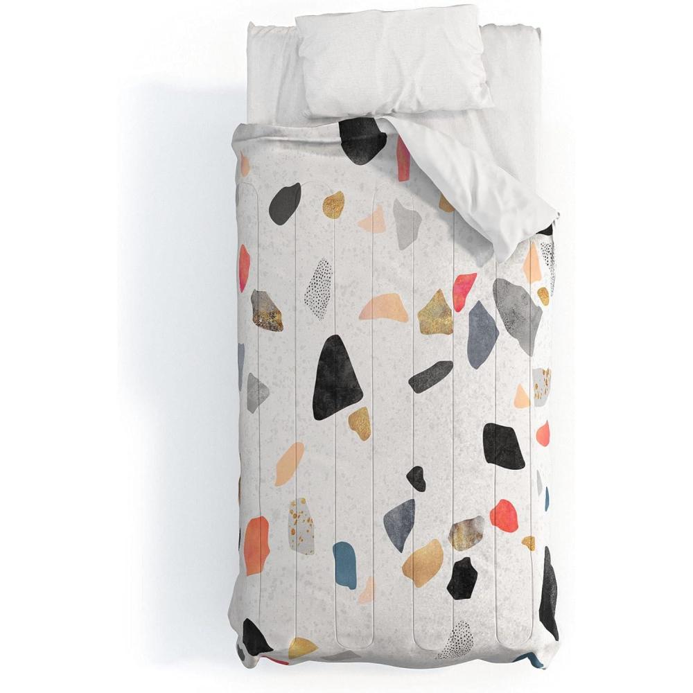imageSociety6 2021 Cotton Comforter King Anitas amp Bellas Artwork Gold Palm Leaves Dream 1Elisabeth Fredriksson Terrazzo Treasure
