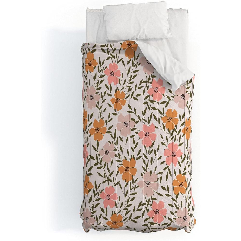 imageSociety6 2021 Cotton Comforter King Anitas amp Bellas Artwork Gold Palm Leaves Dream 1Emanuela Carratoni 70s Floral Theme