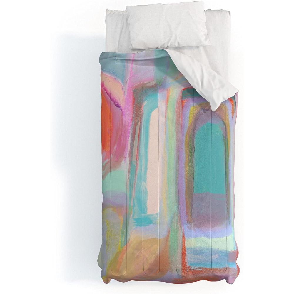 imageSociety6 2021 Cotton Comforter King Anitas amp Bellas Artwork Gold Palm Leaves Dream 1Sewzinski Sanctuary Abstract