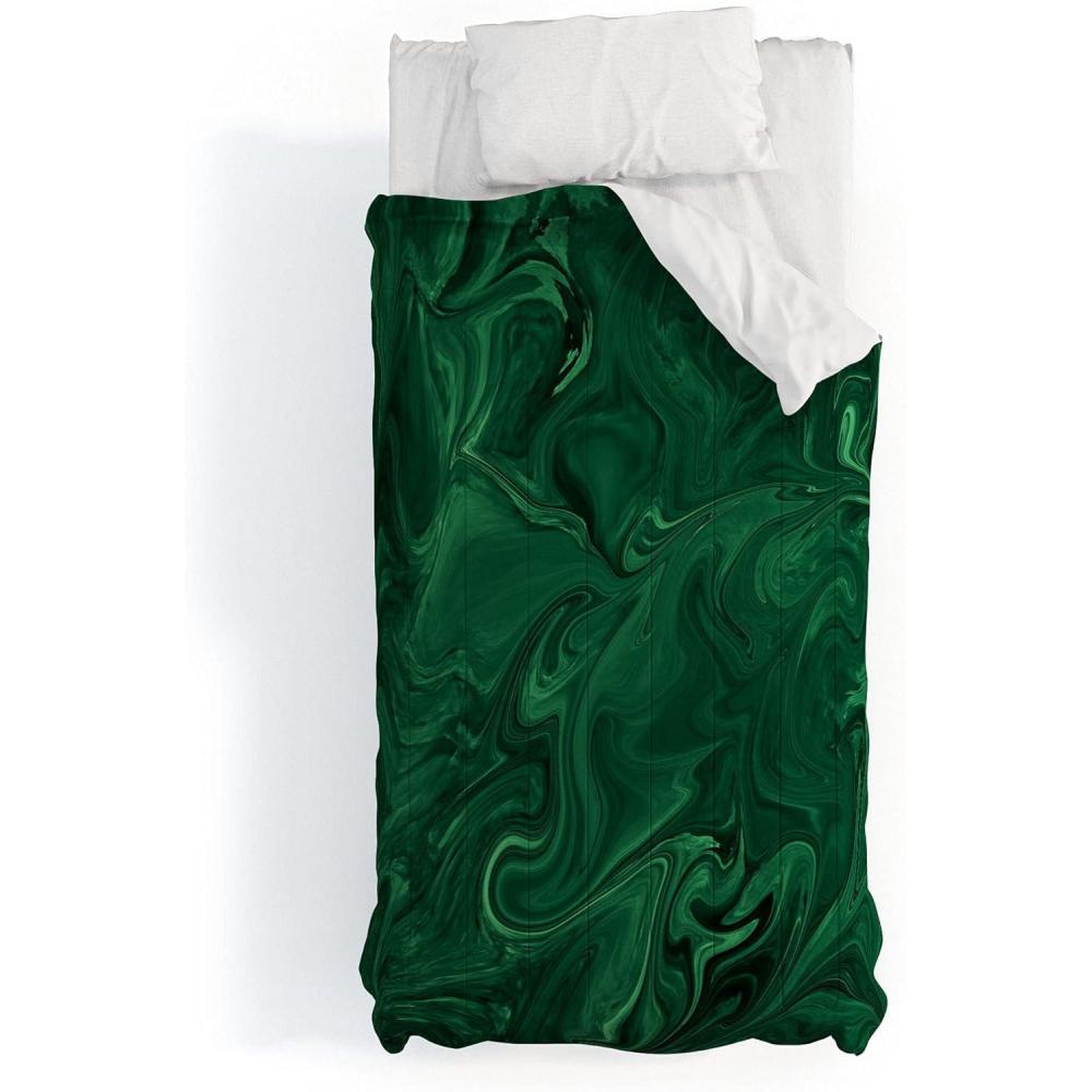imageSociety6 2021 Cotton Comforter King Anitas amp Bellas Artwork Gold Palm Leaves Dream 1Sheila Wenzelganny Emerald Green Abstract