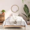 Society6 2021 Cotton Comforter, King, Anita’s & Bella’s Artwork Gold Palm Leaves Dream 1(Big Nose Work Llama Butt)