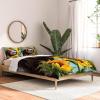 Society6 2021 Cotton Comforter, King, Anita’s & Bella’s Artwork Gold Palm Leaves Dream 1(Big Nose Work Sneaky Sloth With Sunflowers)