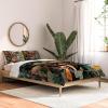 Society6 2021 Cotton Comforter, King, Anita’s & Bella’s Artwork Gold Palm Leaves Dream 1(Burcu Korkmazyurek Birds and Snakes)