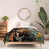 Society6 2021 Cotton Comforter, King, Anita’s & Bella’s Artwork Gold Palm Leaves Dream 1(Burcu Korkmazyurek Birds and Snakes)