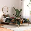 Society6 2021 Cotton Comforter, King, Anita’s & Bella’s Artwork Gold Palm Leaves Dream 1(Burcu Korkmazyurek Birds and Snakes)