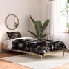 Society6 2021 Cotton Comforter, King, Anita’s & Bella’s Artwork Gold Palm Leaves Dream 1(Burcu Korkmazyurek Skull and Floral Pattern)