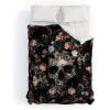 Society6 2021 Cotton Comforter, King, Anita’s & Bella’s Artwork Gold Palm Leaves Dream 1(Burcu Korkmazyurek Skull and Floral Pattern)