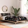 Society6 2021 Cotton Comforter, King, Anita’s & Bella’s Artwork Gold Palm Leaves Dream 1(Burcu Korkmazyurek Skull and Floral Pattern)