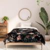 Society6 2021 Cotton Comforter, King, Anita’s & Bella’s Artwork Gold Palm Leaves Dream 1(Burcu Korkmazyurek Skull and Floral Pattern)