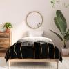 Society6 2021 Cotton Comforter, King, Anita’s & Bella’s Artwork Gold Palm Leaves Dream 1(Elisabeth Fredriksson Charcoal Hexagons)