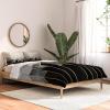 Society6 2021 Cotton Comforter, King, Anita’s & Bella’s Artwork Gold Palm Leaves Dream 1(Elisabeth Fredriksson Charcoal Hexagons)