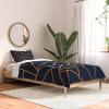 Society6 2021 Cotton Comforter, King, Anita’s & Bella’s Artwork Gold Palm Leaves Dream 1(Elisabeth Fredriksson Copper and Midnight Navy Geo)