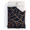 Society6 2021 Cotton Comforter, King, Anita’s & Bella’s Artwork Gold Palm Leaves Dream 1(Elisabeth Fredriksson Copper and Midnight Navy Geo)