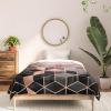 Society6 2021 Cotton Comforter, King, Anita’s & Bella’s Artwork Gold Palm Leaves Dream 1(Elisabeth Fredriksson Pink Grey Gradient Cubes 2)
